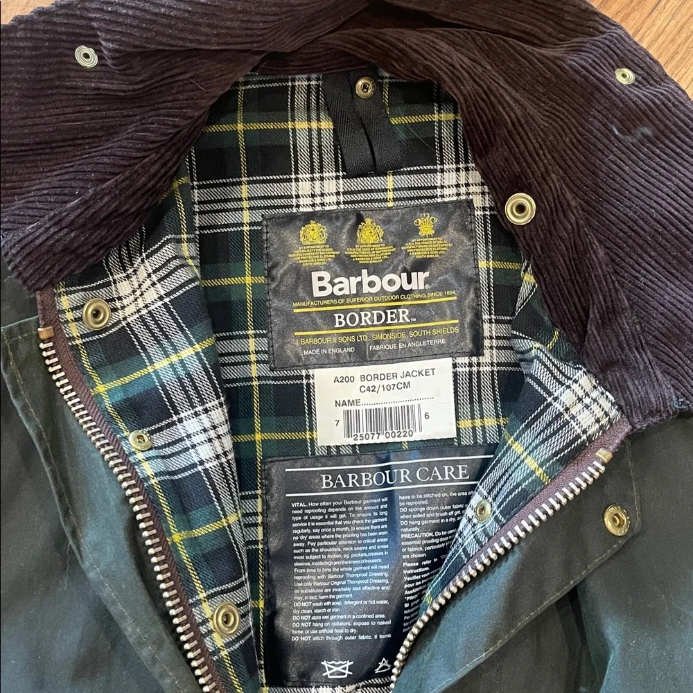 Barbour Men's oil waxed canvas Dark Green Military Field Jacket Men’s L - Picture 2 of 6